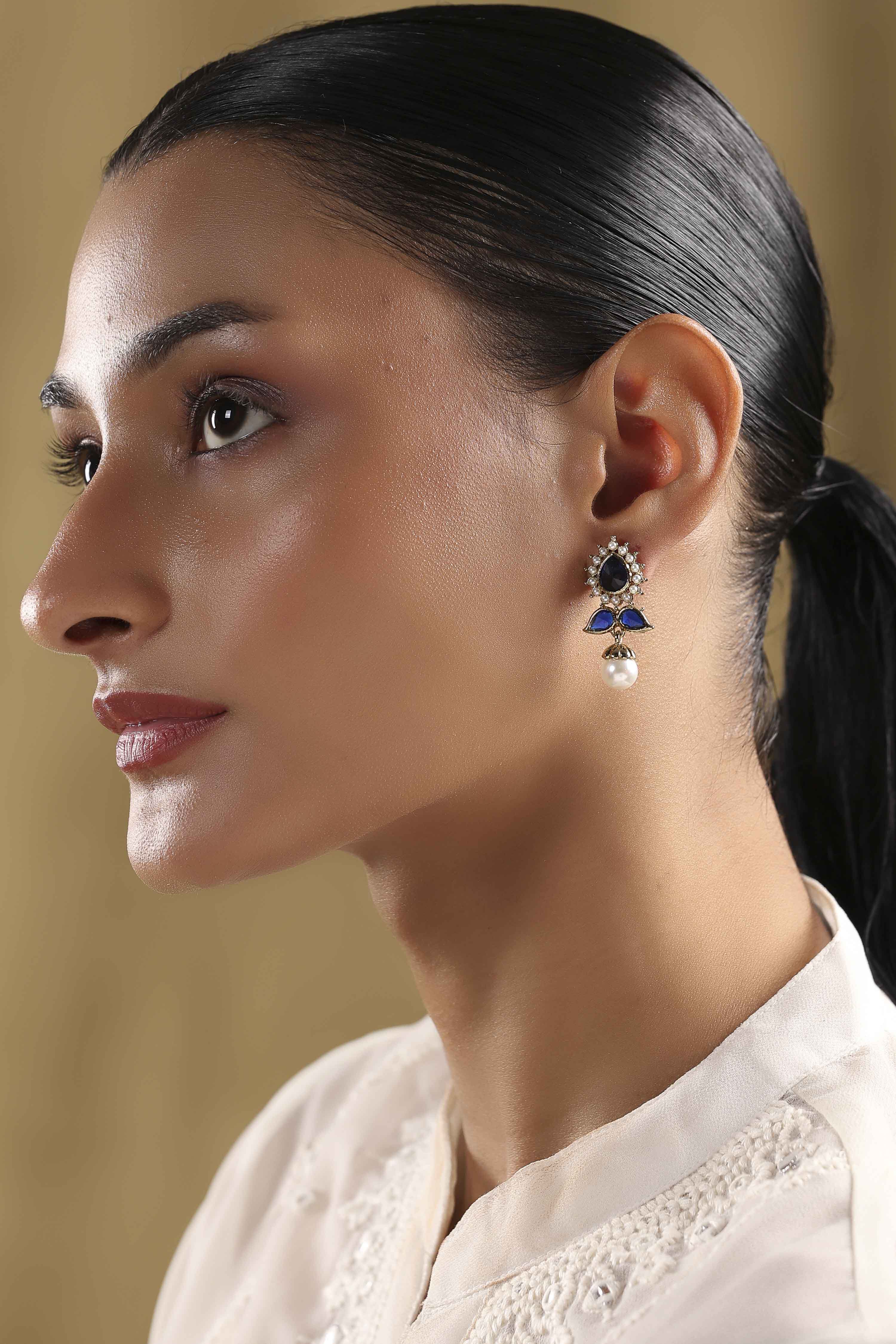 Navy Alloy Drop & Danglers image number 3