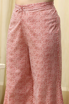 Coral Cotton Printed Embroidered Unstitched Suit Set image number 3