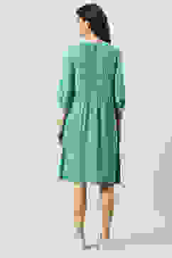 Green LIVA Flared Printed Dress image number 4