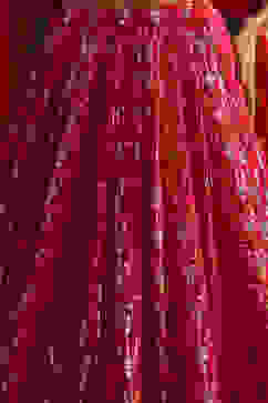 Pink and Orange Chanderi Jacquard Lehenga Set image number 2
