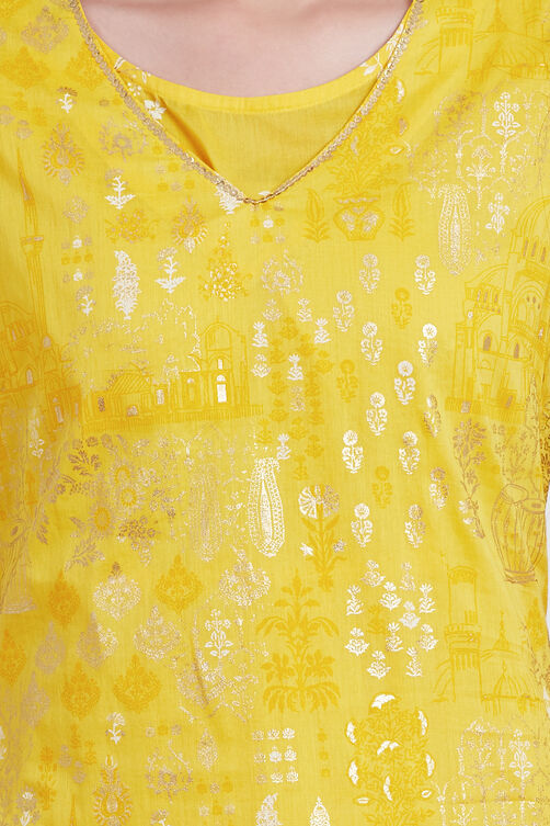 Red Cotton Flared Printed Kurta image number 1