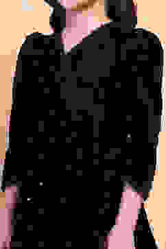 Navy Polyester Blend Flared Dress image number 1