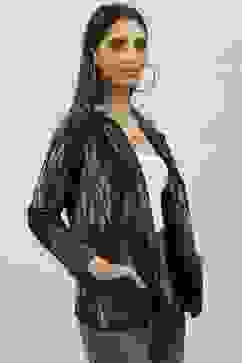 Navy Acrylic Yarndyed Jacket image number 3