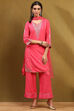 Purple Embroidered Straight Suit Set image number 6