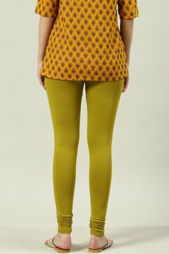 Henna Green Cotton Lycra Churidar image number 4