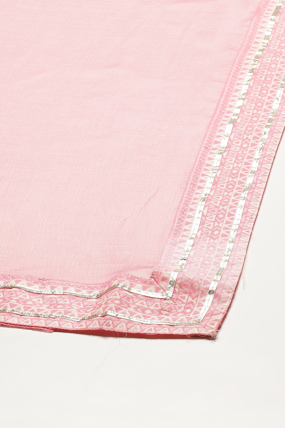 Powder Blue Cotton Double Layered Kurta Pant Suit Set image number 5