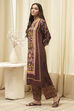 Maroon Cotton Straight Kurta Palazzo Suit Set image number 3