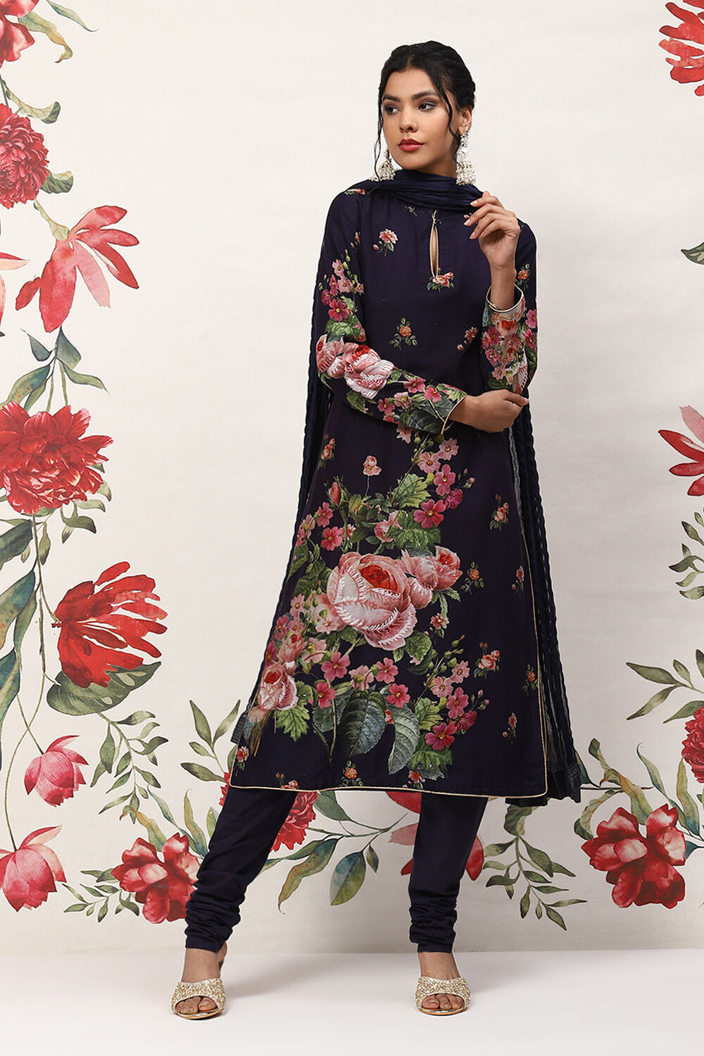 Cream Cotton Blend Straight Kurta Suit Set image number 7