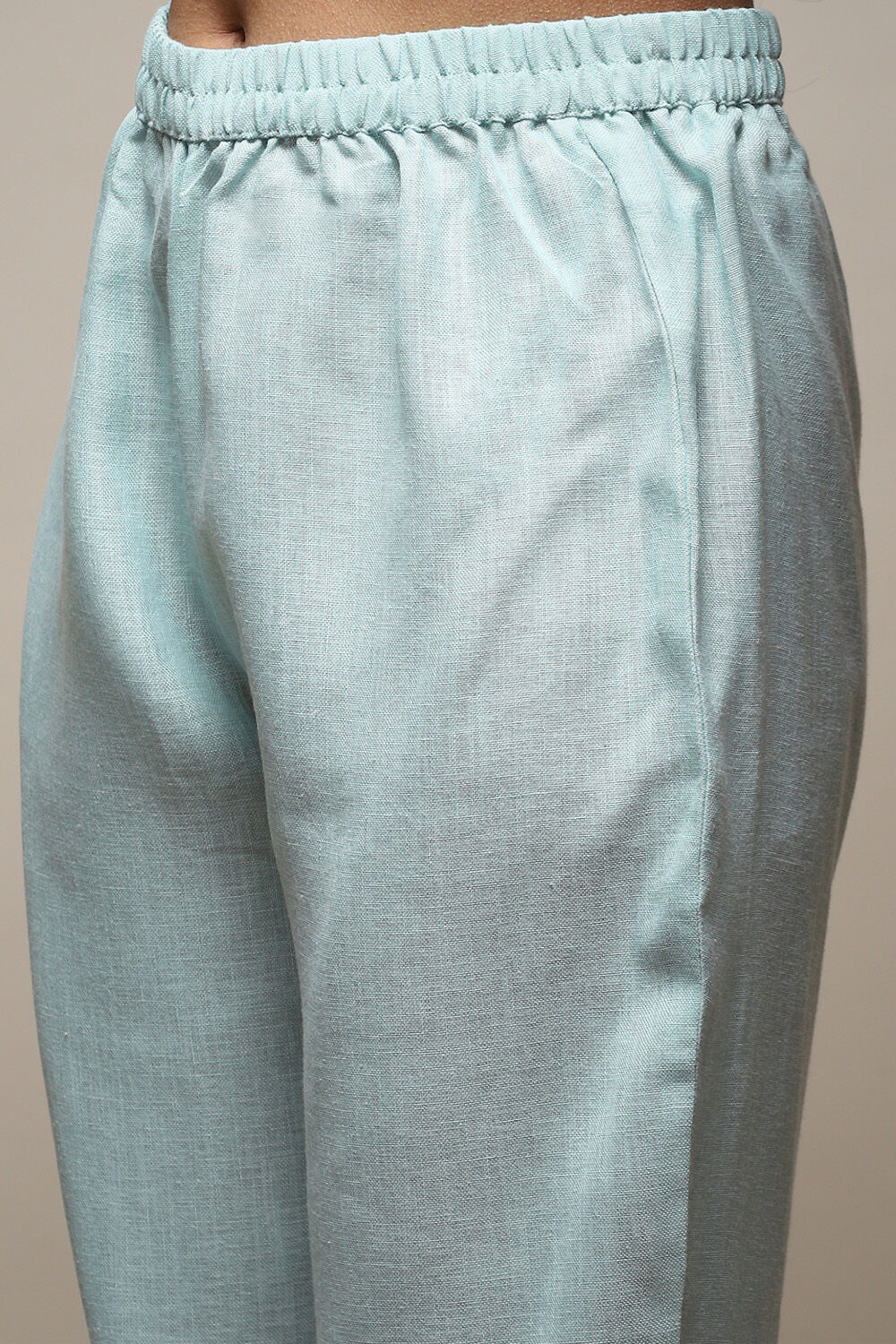 Pastel Green Linen Machine Embroidered Unstitched Suit Set image number 3