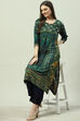 Green LIVA Straight Printed Kurta image number 0