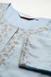 Sky Blue Cotton Silk Straight Yarndyed Kurta image number 1