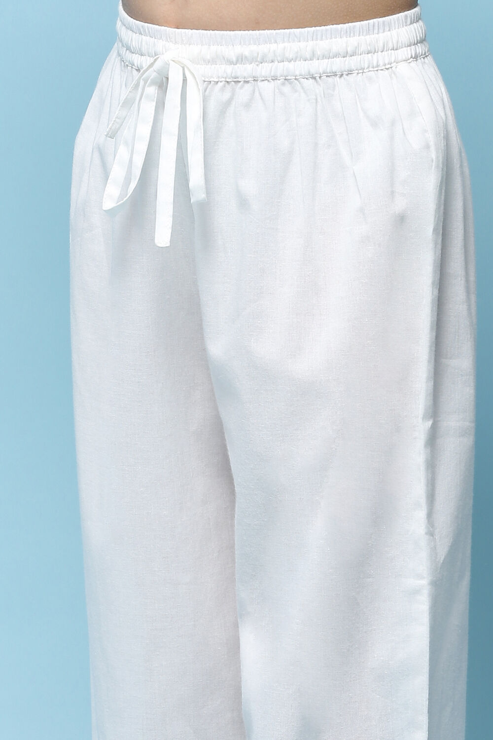 Green Leheriya Cotton Kurta With Palazzo & Net Dupatta image number 2