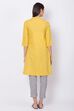 Mustard Straight Kurta Slim Pants Suit Set image number 4