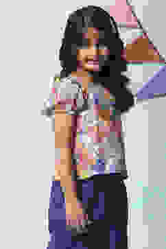 Blue Cotton Short Top image number 5