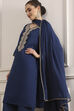 Blue Cotton Straight Dyed Suit Set image number 7