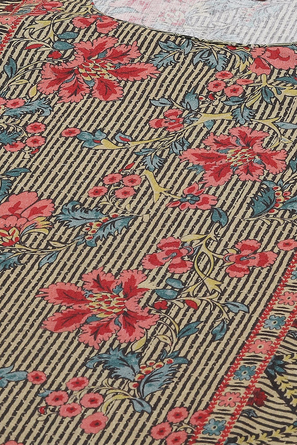 Multi-coloured Printed Straight Kurta Regular Pants Suit Set image number 1