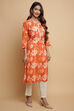 Brick Cotton Straight Kurta Pants Set image number 4
