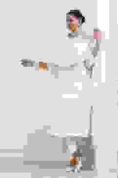 Ecru Cotton Embroidered Kalidar Suit Set image number 0