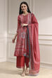 Grey Cotton Printed Straight Suit Set image number 0