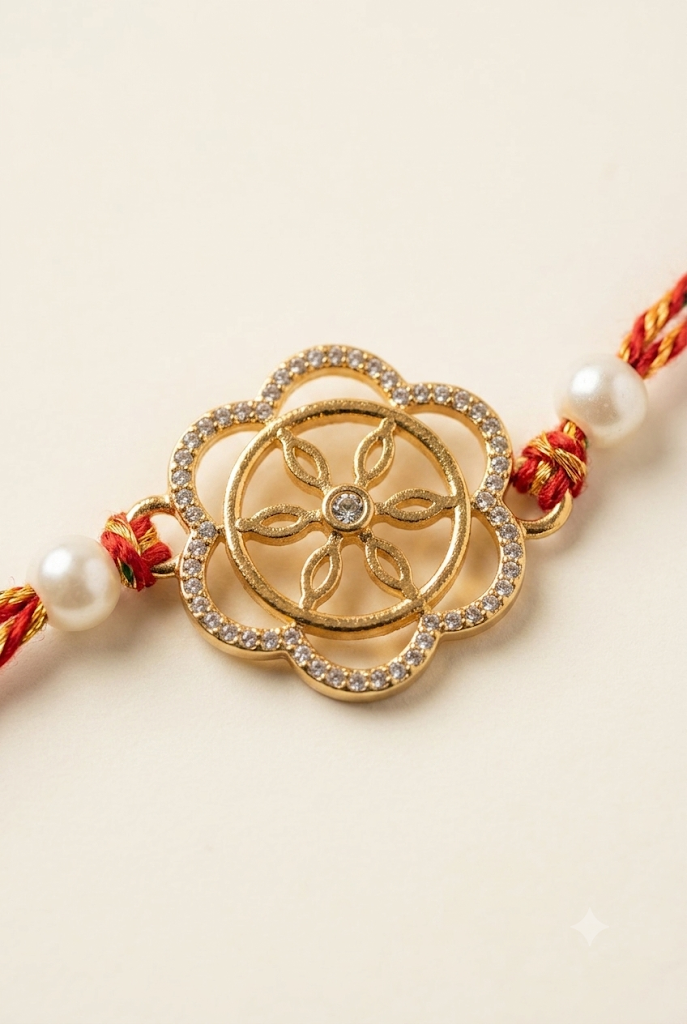 Multlicolor Sunehari Rakhi image number 1