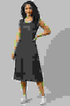 Blue Cotton Fusion Dress with Printed Jacket image number 6