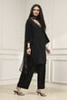 Black Viscose Rayon Relaxed Solid Suit Set image number 5