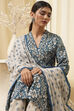 Red Cotton Printed Gathered Suit Set image number 1