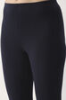 Maroon Cotton Lycra Solid Fitted Cropped Leggings image number 1