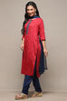 Red Satin Unstitched Suit Set image number 5