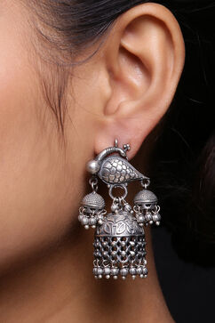 Kundan and Light pink stone long earrings image number 1