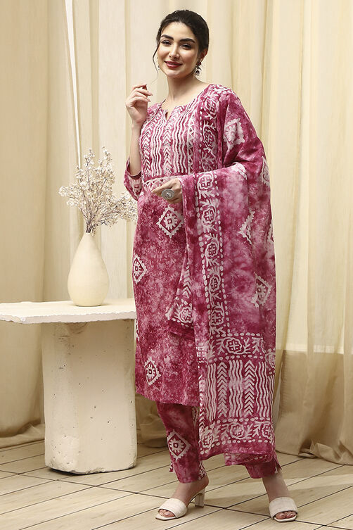 Blue Cotton  Unstitched Suit Set image number 7