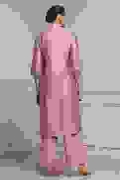 Old Rose Art Silk Embroidered Straight Suit Set image number 4