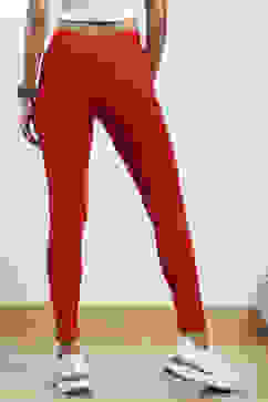 Red Cotton Blend Solid Leggings image number 5