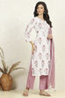 Blue Cotton Unstitched Suit Set image number 6