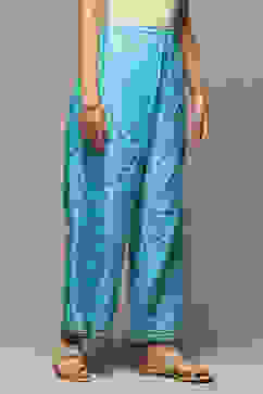 Blue LIVA Relaxed Palazzo image number 4