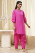 Sage Green Cotton Pathani Straight Kurta Set image number 5
