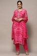 Yellow Organza Unstitched Suit set image number 8