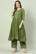 Green Art Silk Flared 2 Piece Set image number 0