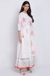 Red Cotton Flared Printed Kurta image number 4