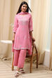 Pink Viscose Kalidar Suit Set image number 0