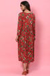 Red LIVA Flared Fusion Dress image number 4
