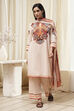 Peach-Toned Cotton Straight Suit Set image number 6