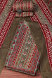 Green Cotton Unstitched Suit set image number 0