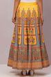Yellow Flared Art Silk Skirts image number 5