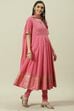 Red Cotton Anarkali Kurta Churidar Suit Set image number 7