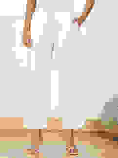 Off White Cotton Straight Pants image number 4