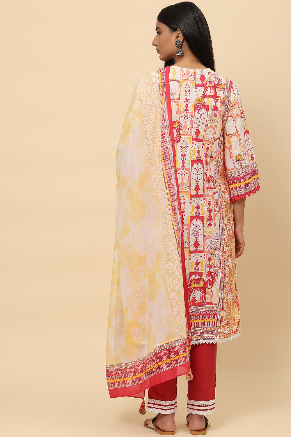 Indigo Cotton Straight Kurta Regular Pant Suit Set image number 4