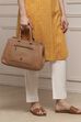 Brown PU Satchel image number 7