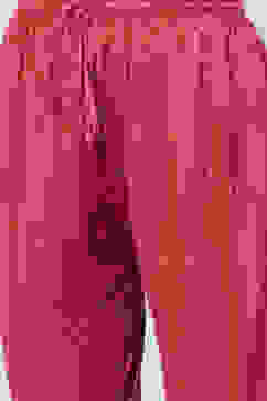 Onion Pink Cotton Layered Kurta Churidar Suit Set image number 3