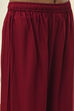 Red Solid Straight Palazzos image number 1